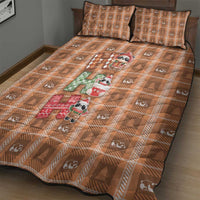 Panda Christmas Quilt Bed Set Ho Ho Ho Caramel Pattern - Wonder Print Shop