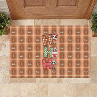 Panda Christmas Rubber Doormat Ho Ho Ho Caramel Pattern - Wonder Print Shop