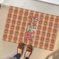 Panda Christmas Rubber Doormat Ho Ho Ho Caramel Pattern - Wonder Print Shop