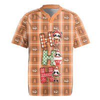 Panda Christmas Rugby Jersey Ho Ho Ho Caramel Pattern - Wonder Print Shop