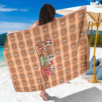 Panda Christmas Sarong Ho Ho Ho Caramel Pattern - Wonder Print Shop