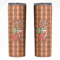 Panda Christmas Skinny Tumbler Ho Ho Ho Caramel Pattern - Wonder Print Shop