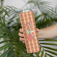 Panda Christmas Skinny Tumbler Ho Ho Ho Caramel Pattern - Wonder Print Shop