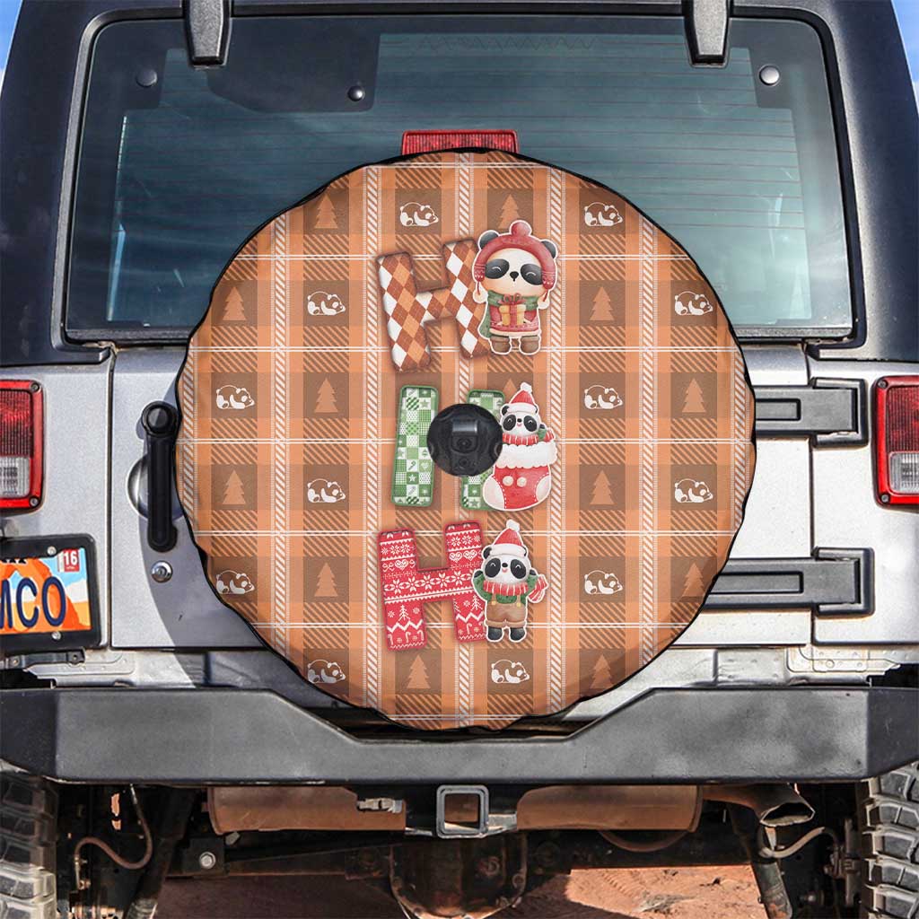 Panda Christmas Spare Tire Cover Ho Ho Ho Caramel Pattern - Wonder Print Shop