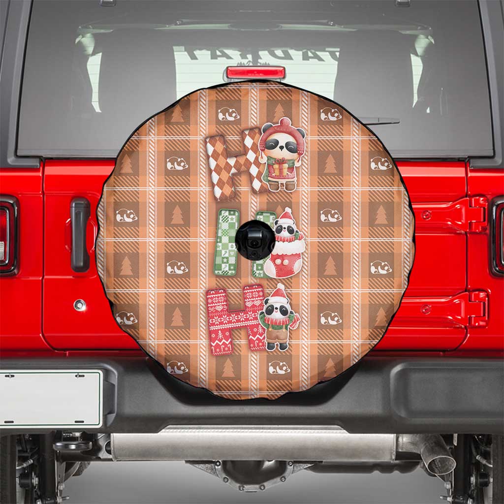Panda Christmas Spare Tire Cover Ho Ho Ho Caramel Pattern - Wonder Print Shop