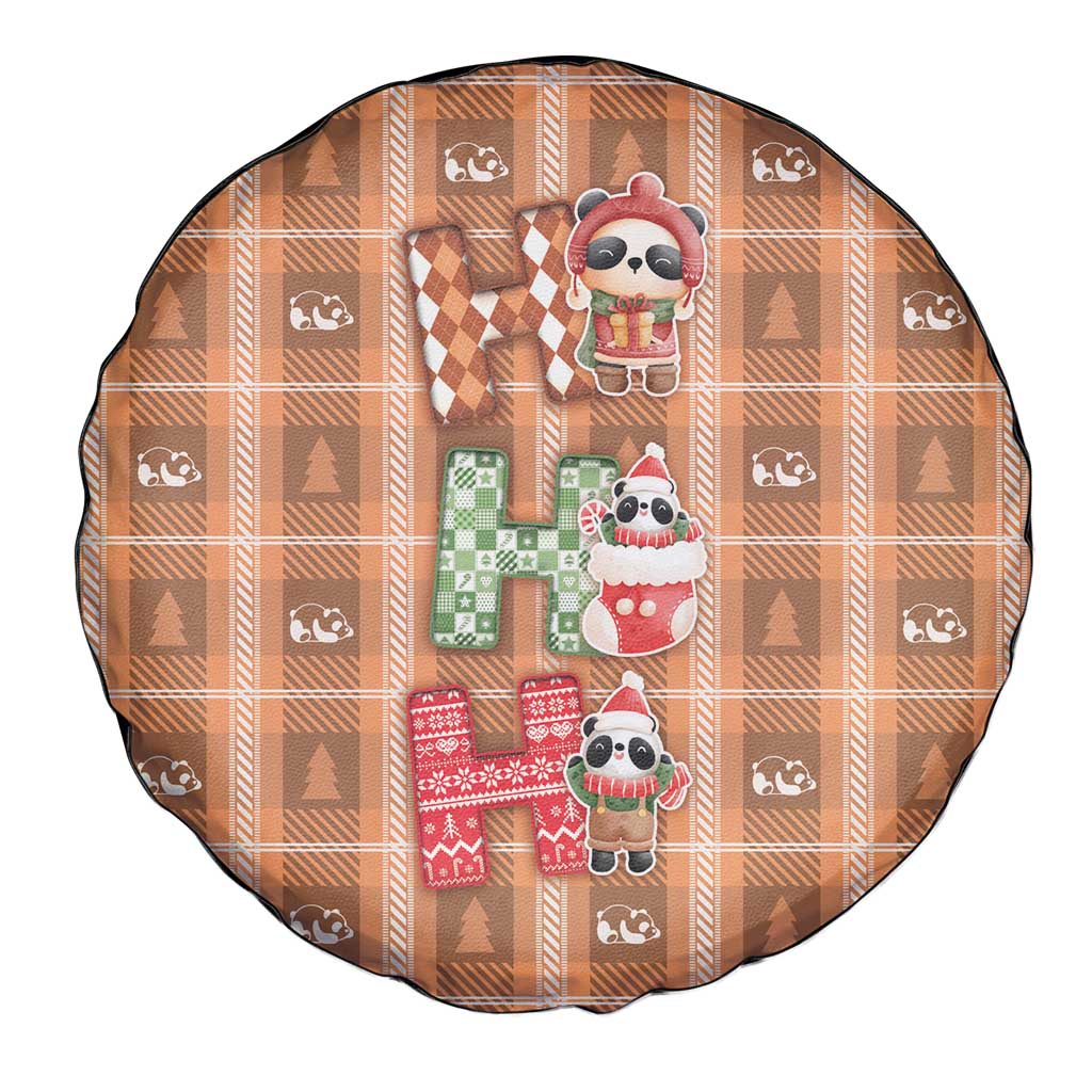 Panda Christmas Spare Tire Cover Ho Ho Ho Caramel Pattern - Wonder Print Shop