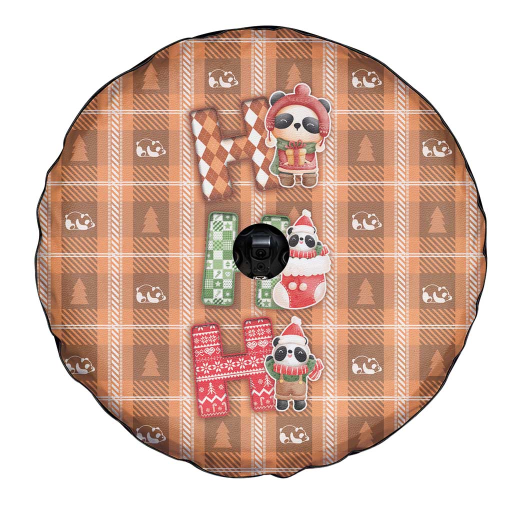 Panda Christmas Spare Tire Cover Ho Ho Ho Caramel Pattern - Wonder Print Shop