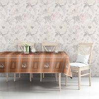 Panda Christmas Tablecloth Ho Ho Ho Caramel Pattern - Wonder Print Shop