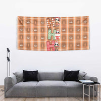 Panda Christmas Tapestry Ho Ho Ho Caramel Pattern - Wonder Print Shop