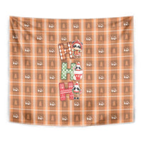 Panda Christmas Tapestry Ho Ho Ho Caramel Pattern - Wonder Print Shop