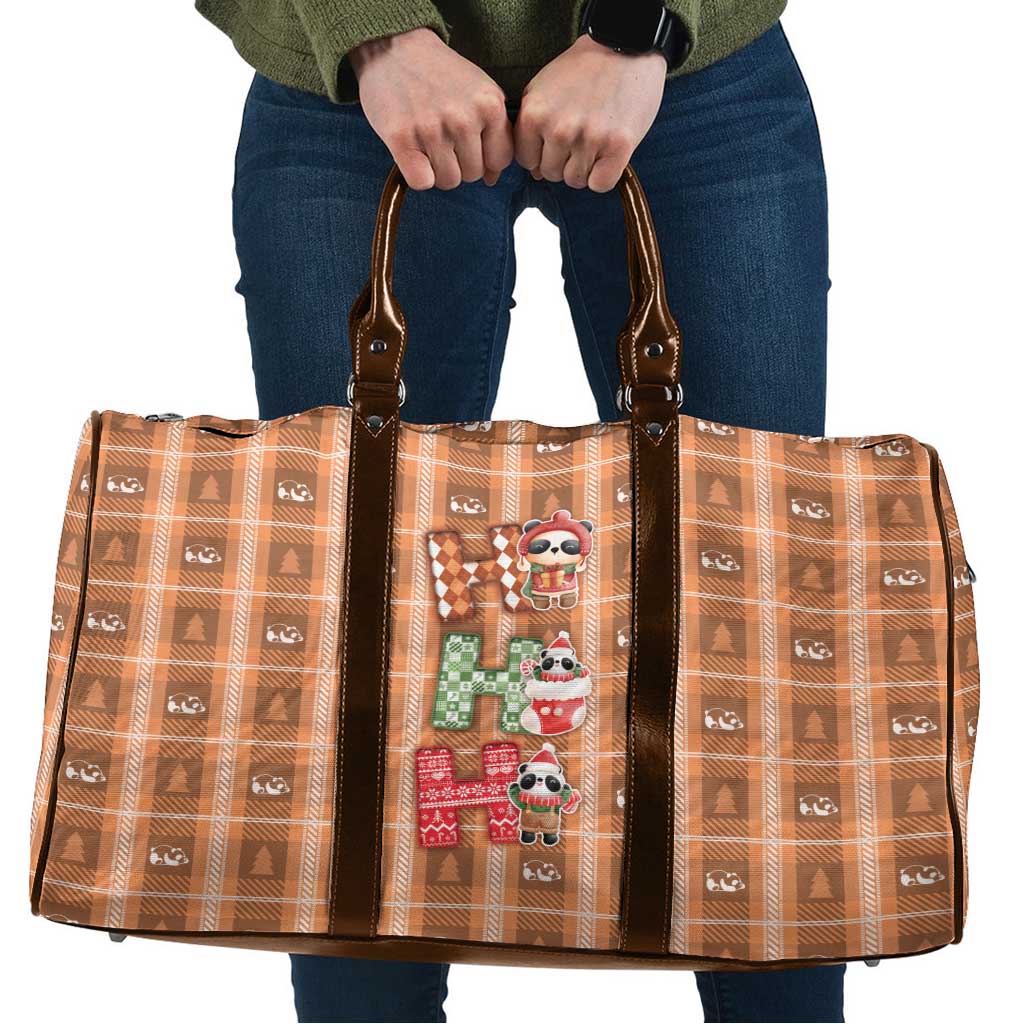 Panda Christmas Travel Bag Ho Ho Ho Caramel Pattern - Wonder Print Shop