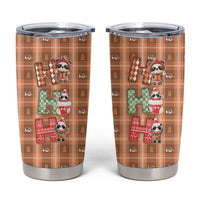 Panda Christmas Tumbler Cup Ho Ho Ho Caramel Pattern - Wonder Print Shop
