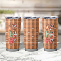 Panda Christmas Tumbler Cup Ho Ho Ho Caramel Pattern - Wonder Print Shop