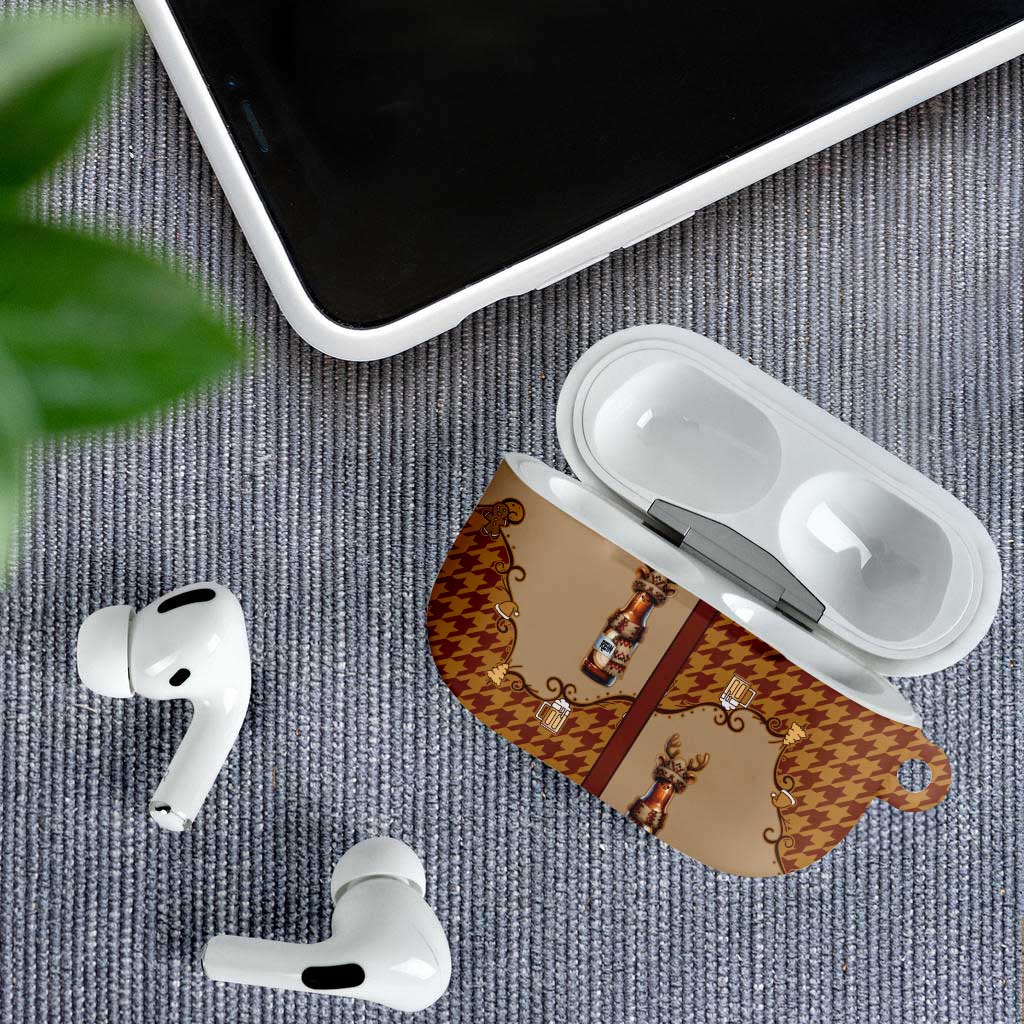 Western Yoke AirPods Case Rein Beer Christmas Houndstooth Patterns - Wonder Print Shop