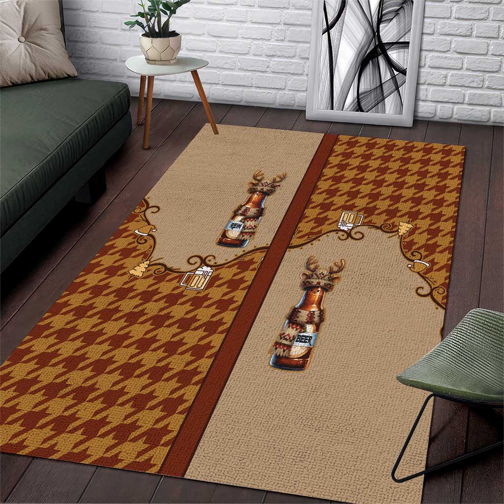 Western Yoke Area Rug Rein Beer Christmas Houndstooth Patterns - Wonder Print Shop