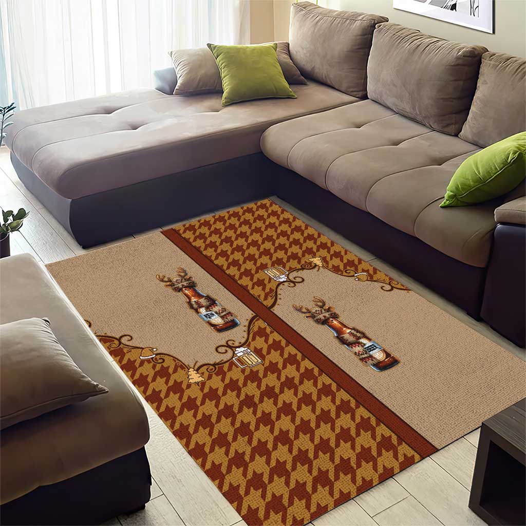 Western Yoke Area Rug Rein Beer Christmas Houndstooth Patterns - Wonder Print Shop