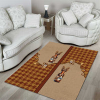 Western Yoke Area Rug Rein Beer Christmas Houndstooth Patterns - Wonder Print Shop