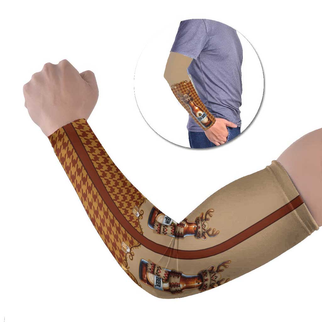 Western Yoke Arm Sleeves Rein Beer Christmas Houndstooth Patterns - Wonder Print Shop