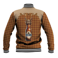 Western Yoke Baseball Jacket Rein Beer Christmas Houndstooth Patterns - Wonder Print Shop