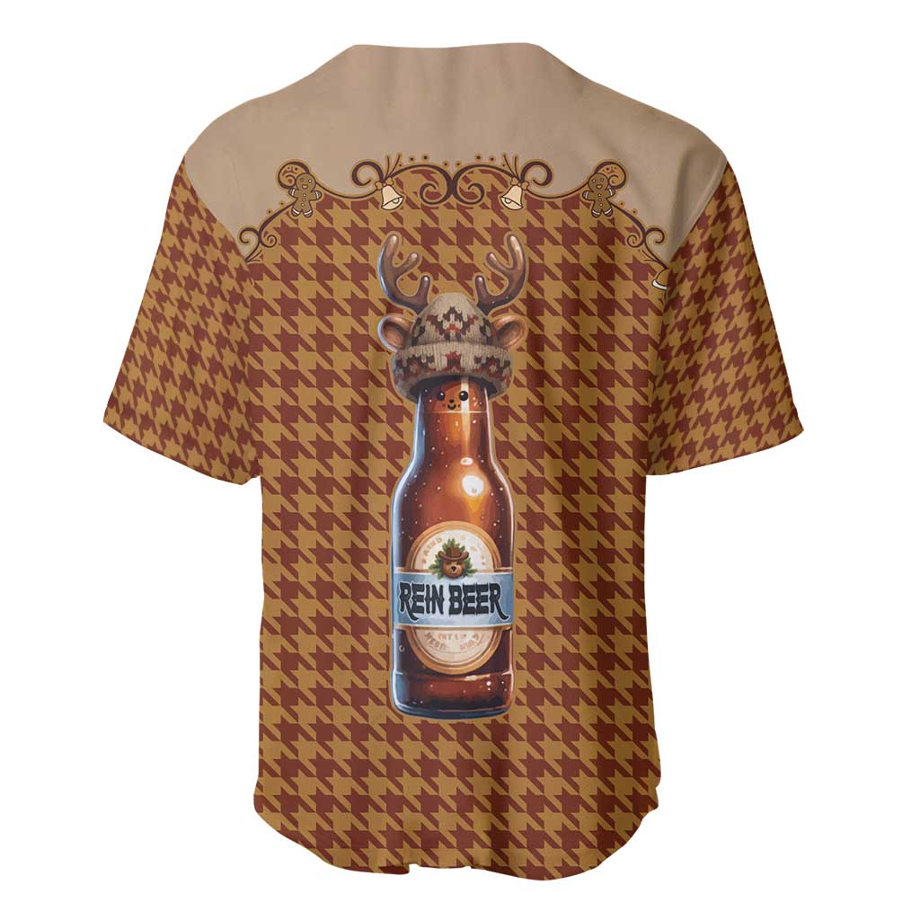 Western Yoke Baseball Jersey Rein Beer Christmas Houndstooth Patterns - Wonder Print Shop