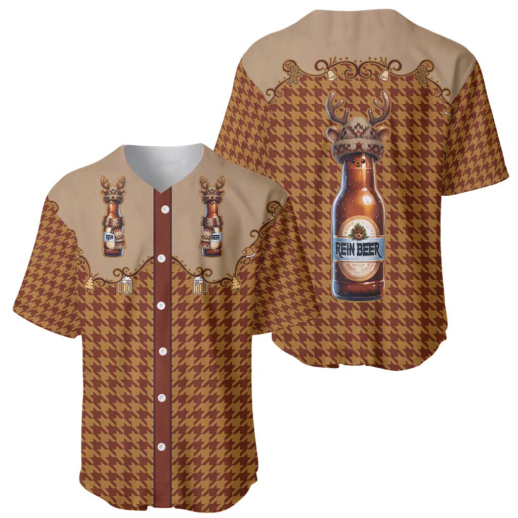 Western Yoke Baseball Jersey Rein Beer Christmas Houndstooth Patterns - Wonder Print Shop