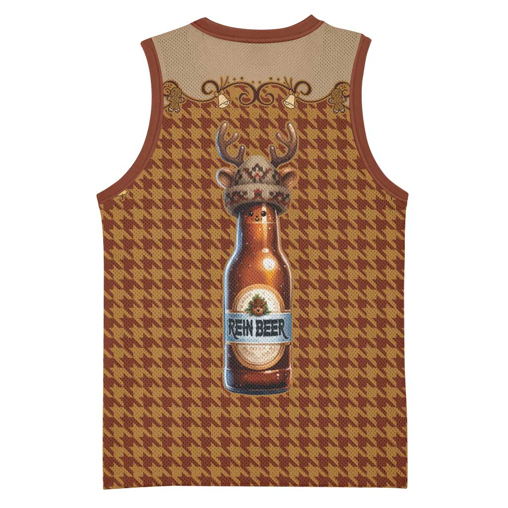 Western Yoke Basketball Jersey Rein Beer Christmas Houndstooth Patterns - Wonder Print Shop