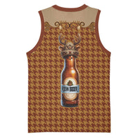 Western Yoke Basketball Jersey Rein Beer Christmas Houndstooth Patterns - Wonder Print Shop