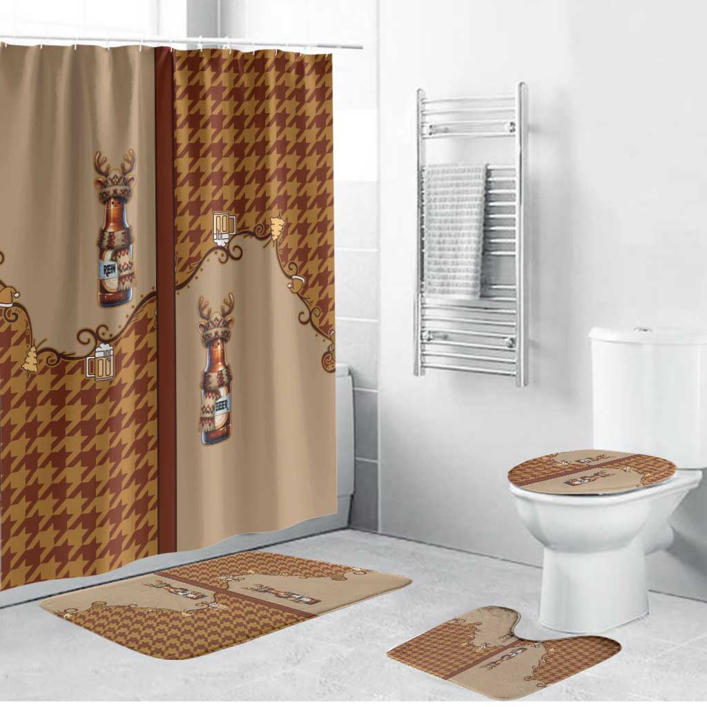 Western Yoke Bathroom Set Rein Beer Christmas Houndstooth Patterns - Wonder Print Shop