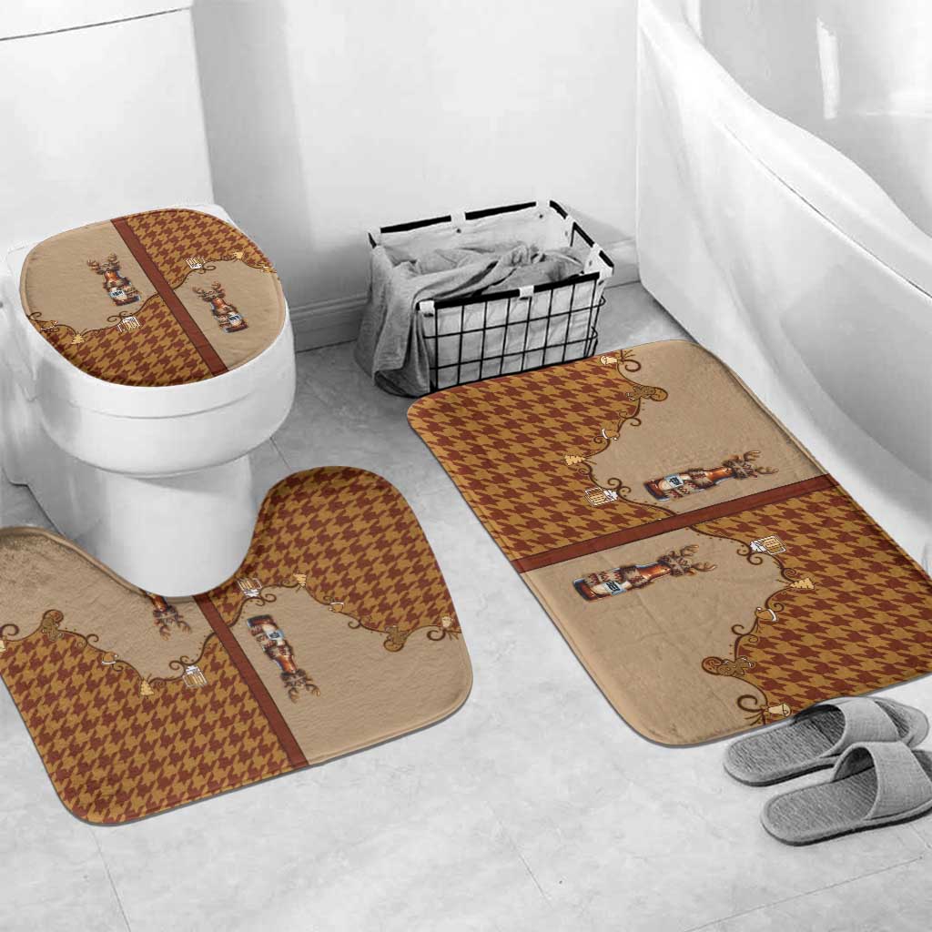 Western Yoke Bathroom Set Rein Beer Christmas Houndstooth Patterns - Wonder Print Shop