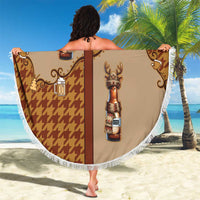 Western Yoke Beach Blanket Rein Beer Christmas Houndstooth Patterns - Wonder Print Shop