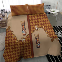 Western Yoke Bedding Set Rein Beer Christmas Houndstooth Patterns - Wonder Print Shop