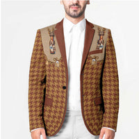 Western Yoke Blazer Rein Beer Christmas Houndstooth Patterns - Wonder Print Shop