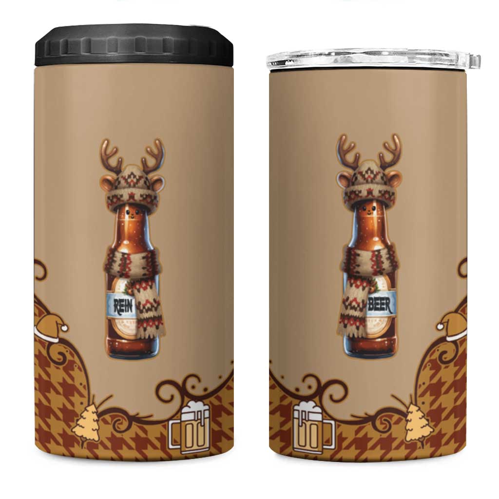 Western Yoke 4 in 1 Can Cooler Tumbler Rein Beer Christmas Houndstooth Patterns - Wonder Print Shop