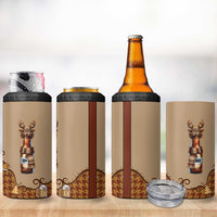 Western Yoke 4 in 1 Can Cooler Tumbler Rein Beer Christmas Houndstooth Patterns - Wonder Print Shop