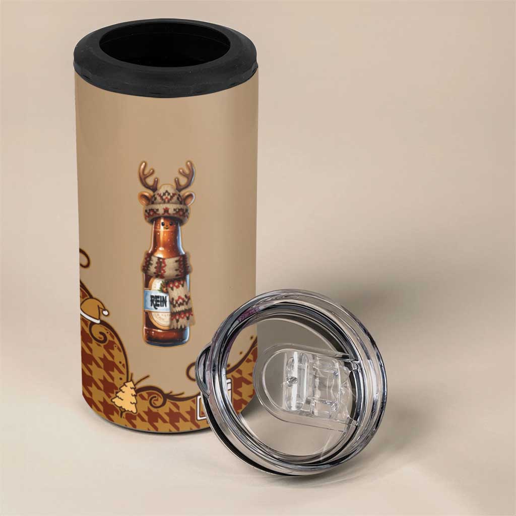 Western Yoke 4 in 1 Can Cooler Tumbler Rein Beer Christmas Houndstooth Patterns - Wonder Print Shop