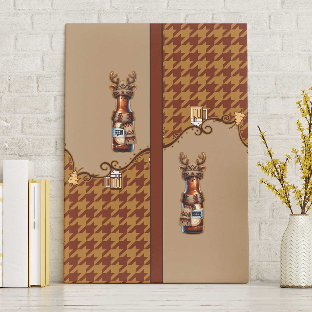 Western Yoke Canvas Wall Art Rein Beer Christmas Houndstooth Patterns - Wonder Print Shop