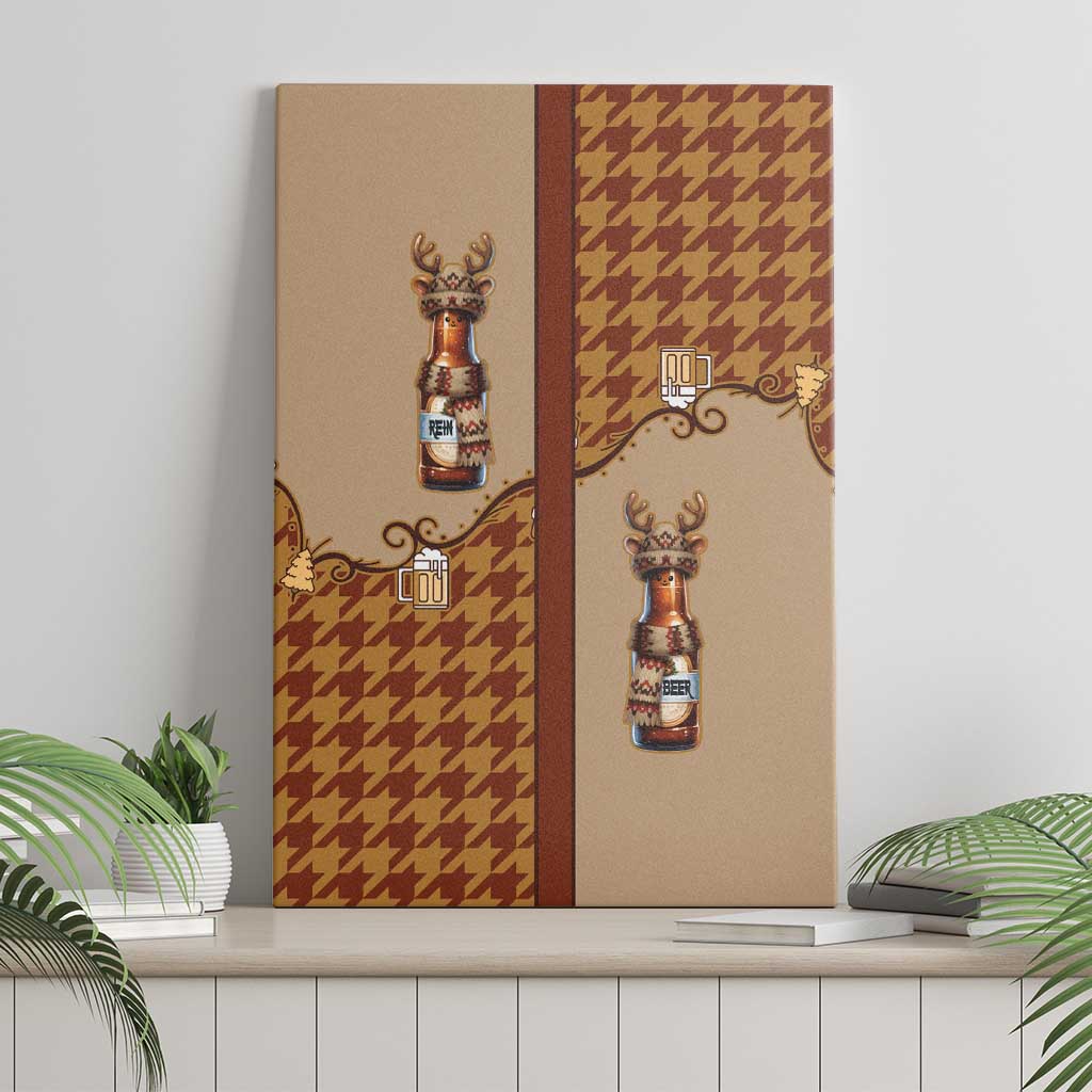 Western Yoke Canvas Wall Art Rein Beer Christmas Houndstooth Patterns - Wonder Print Shop