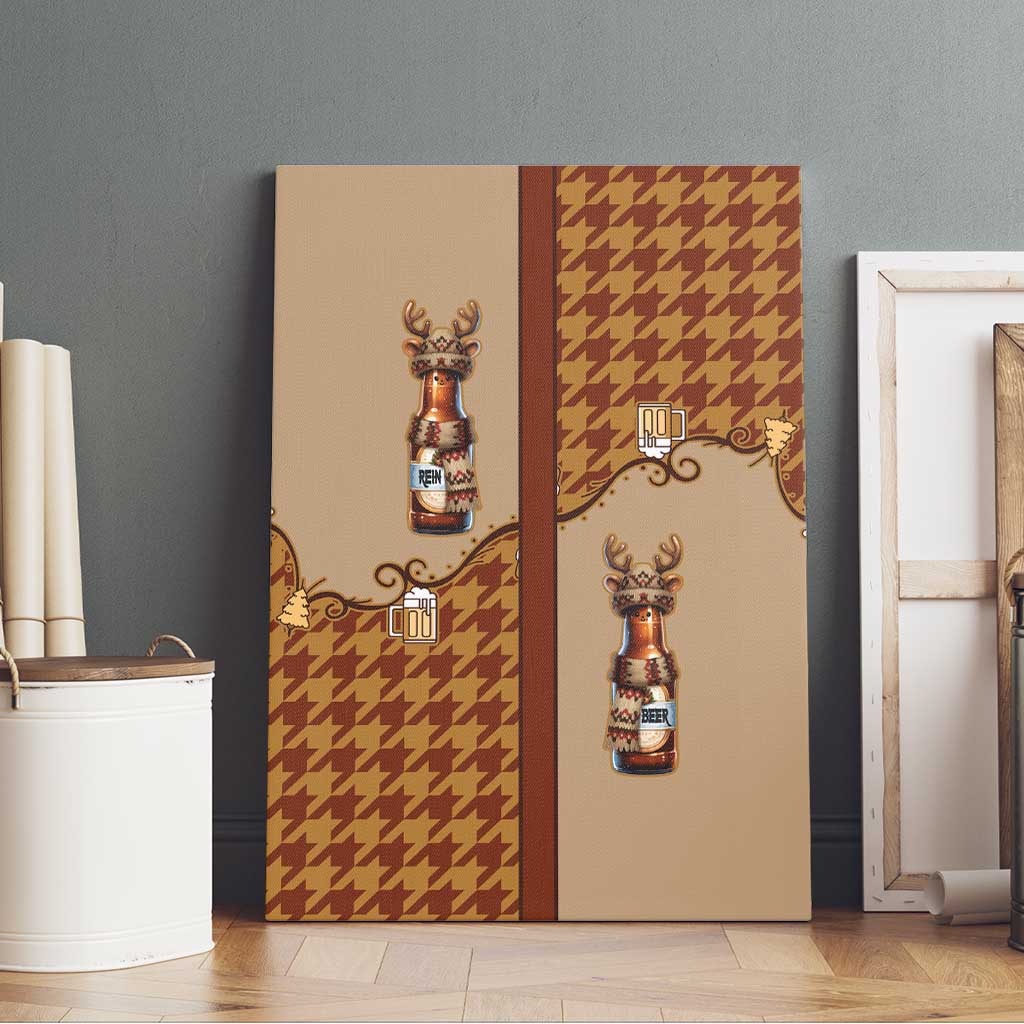 Western Yoke Canvas Wall Art Rein Beer Christmas Houndstooth Patterns - Wonder Print Shop