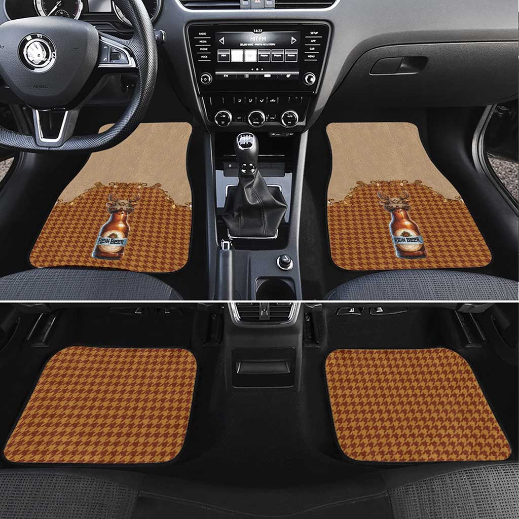 Western Yoke Car Mats Rein Beer Christmas Houndstooth Patterns - Wonder Print Shop