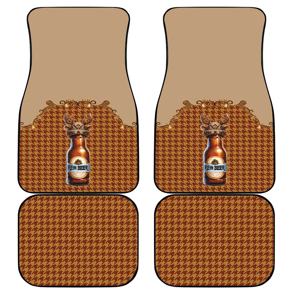 Western Yoke Car Mats Rein Beer Christmas Houndstooth Patterns - Wonder Print Shop