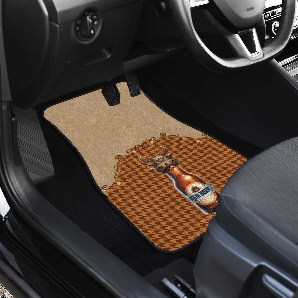 Western Yoke Car Mats Rein Beer Christmas Houndstooth Patterns - Wonder Print Shop