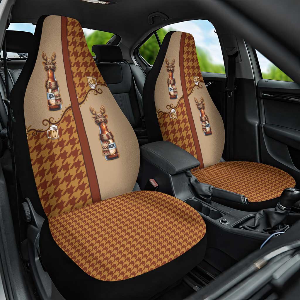 Western Yoke Car Seat Cover Rein Beer Christmas Houndstooth Patterns - Wonder Print Shop