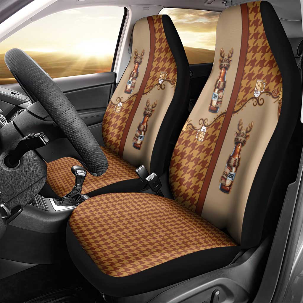 Western Yoke Car Seat Cover Rein Beer Christmas Houndstooth Patterns - Wonder Print Shop