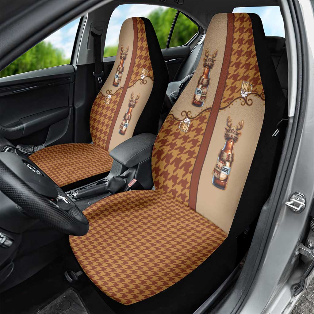 Western Yoke Car Seat Cover Rein Beer Christmas Houndstooth Patterns - Wonder Print Shop