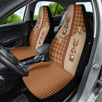 Western Yoke Car Seat Cover Rein Beer Christmas Houndstooth Patterns - Wonder Print Shop