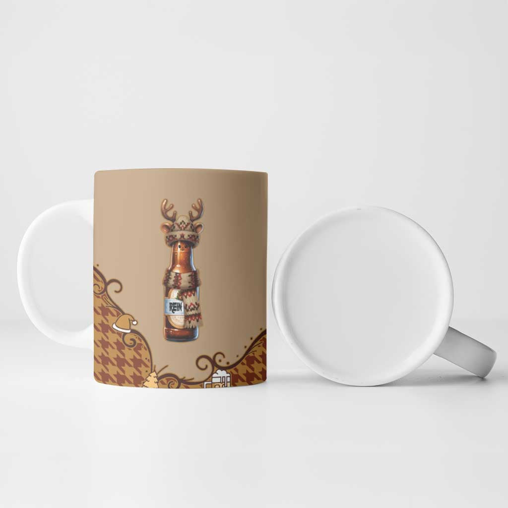 Western Yoke Ceramic Mug Rein Beer Christmas Houndstooth Patterns - Wonder Print Shop