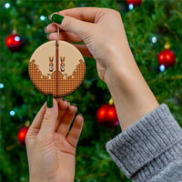 Western Yoke Ceramic Ornament Rein Beer Christmas Houndstooth Patterns - Wonder Print Shop