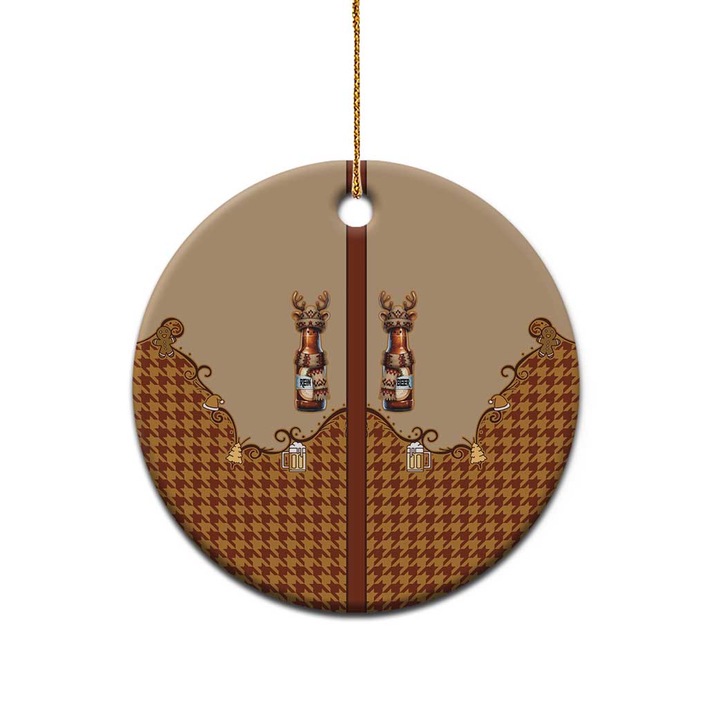 Western Yoke Ceramic Ornament Rein Beer Christmas Houndstooth Patterns - Wonder Print Shop