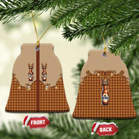 Western Yoke Ceramic Ornament Rein Beer Christmas Houndstooth Patterns - Wonder Print Shop