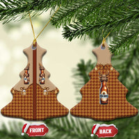 Western Yoke Ceramic Ornament Rein Beer Christmas Houndstooth Patterns - Wonder Print Shop